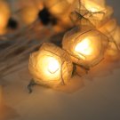 20 white Romantic handmade real leaf Rose flower leaf string light