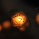 20 white Romantic handmade real leaf Rose flower leaf string light
