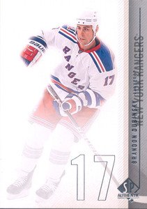 2010-11 UD SP Authentic # 144 - Brandon Dubinsky - New York Rangers