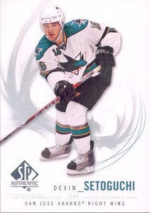 2009-10 UD SP Authentic # 90 - Devin Setoguchi - San Jose Sharks