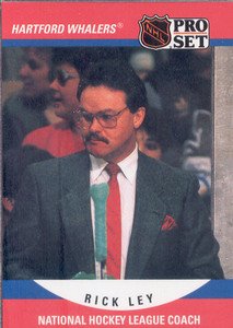1990-91 Pro Set # 666 - Rick Ley [Coach] - Hartford Whalers