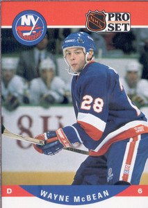 1990-91 Pro Set # 485 - Wayne McBean RC - New York Islanders