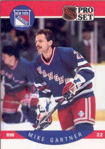 1990-91 Pro Set # 196 - Mike Gartner - New York Rangers