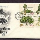Trees, White Pine, Giant Sequoia, Gray Birch, Oak, First Issue USA