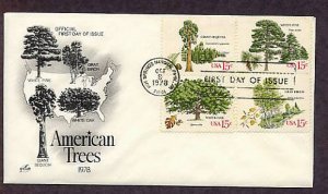 Trees, White Pine, Giant Sequoia, Gray Birch, Oak, First Issue USA