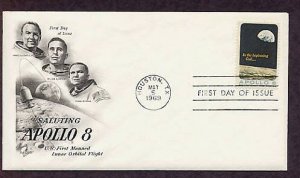 NASA Apollo 8 Mission, First Manned Lunar Orbit, Astronauts, Texas, AC First Issue USA