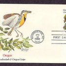 Oregon State Bird Meadowlark, Flower Grape, FW First Issue USA Oregon State Bird Meadowlark, Flower Grape, FW First Issue USA