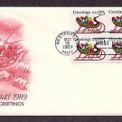 Christmas Stamp USPS, Sleigh, Santa Claus, 1989 First Issue USA Christmas Stamp USPS, Sleigh, Santa Claus, 1989 First Issue USA