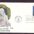 Christmas, Madonna and Child Enameled Terra Cotta by Sculptor Luca della Robbia, 1985 First Issue