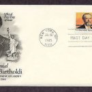 Frederic Bartholdi, Sculptor of the Statue of Liberty on Liberty Island, New York First Issue USA Frederic Bartholdi, Sculptor of the Statue of Liberty on Liberty Island, New York First Issue USA