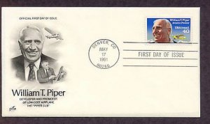 William T. Piper Cub Airplane, Aviation, First Issue USA
