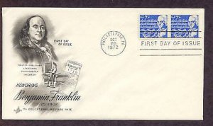 Honoring Benjamin Franklin, Statesman, Philosopher, Inventor First Issue, USA