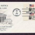 Supreme Court Building, American Flag, Plate Block First Issue FDC USA