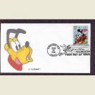 Walt Disney Animation Cartoon Characters Art, Mickey Mouse, Pluto, First Issue FDC USA
