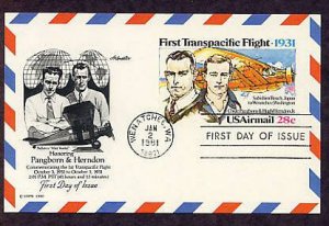 Clyde Pangborn and Hugh Herndon, First Transpacific Flight, Red Bellanca CH-400 Skyrocket FDC