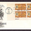 American Folklore, Honoring Daniel Boone, Plate Block First Issue FDC USA