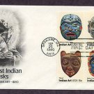 Tribal American Indian Masks, Folk Art AC First Issue USA