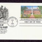 300th Anniversary College of William & Mary, Wren Building, Postal Card First Issue