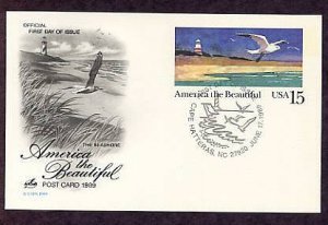 Seashore Issue, Cape Hatteras, North Carolina, Lighthouse 1989 First Issue Postal Card USA