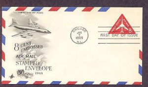 Airmail Embossed Envelope, Jet Liner, American Airlines, 1965 First Issue USA