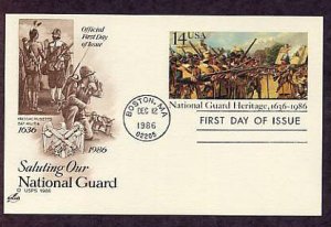 National Guard, 350th Anniversary, Postal Card First Day of Issue USA