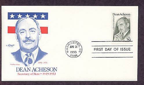 Honoring Dean Acheson, Secretary of State in the Truman Administration, First Day of Issue USA