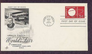 New York 1964 World's Fair, Postage Stamp Embossed Envelope AC First Issue USA