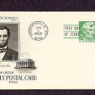 US President Abraham Lincoln 1968 Postal Card First Issue USA US President Abraham Lincoln 1968 Postal Card First Issue USA