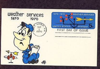 Weather Services, Meteorology 100th Anniversary, Ellis Animated First Issue USA