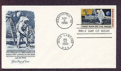 Apollo 11 Space First Man on Moon NASA AM 1969 First Issue USA