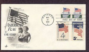 American Flags, White House, Register to Vote, Combo First Issue USA
