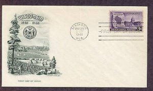 Wisconsin Centennial, Farm Scene, 1948 First Issue USA