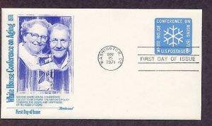White House Conference on Aging 1971 Postage Stamp Embossed Envelope, First Issue USA
