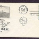 Dedication Mackinac Bridge, Michigan, Great Lakes, 1958 AC First Issue USA