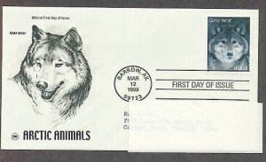 Arctic Animals, Gray Wolf, PCS, Addressed, First Issue USA