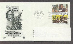 World War II 1945 Victory at Last, Japan's Surrender, Victory in Okinawa, PCS, FDC