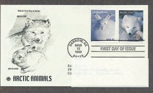 Arctic Animals, Arctic Fox, Arctic Hare, PCS, Addressed, First Issue USA