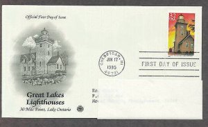 Great Lakes Lighthouses, 30 Mile Point, Lake Ontario, Michigan, PCS First Issue USA