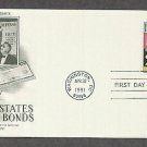50th Anniversary of U.S. Savings Bonds, Bald Eagle, FDR, First Issue USA