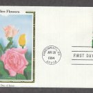 Garden Flowers, Rose, Colorano Silk, First Issue USA