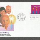 United States Happy Birthday Postage Stamp, FW First Issue USA