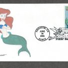 Walt Disney Art, Little Mermaid, Ariel, Flounder, First Issue FDC USA