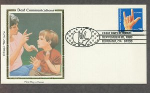 Deaf Communication, American Sign Language, CS 1993 USA FDC, First Day of Issue