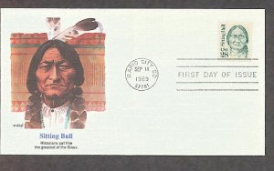 Sioux Chief Sitting Bull Native American Indian, FW, First Issue FDC USA