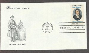 Dr. Mary Walker Civil War Surgeon, Medal of Honor, Women's Suffrage RD First Issue USA