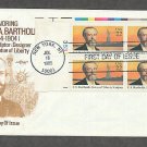 Frederic Bartholdi, Sculptor of the Statue of Liberty, Plate Block, First Issue FDC USA Frederic Bartholdi, Sculptor of the Statue of Liberty, Plate Block, First Issue FDC USA