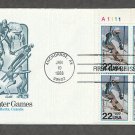 1988 Winter Olympics, Alpine Skier, Plate Block,  AM First Issue USA
