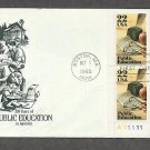 350 Years of Public Education in America, Plate Block, AM First Issue USA