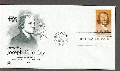 Honoring Joseph Priestley, First to Isolate Oxygen, Chemist, PCS First Issue USA!