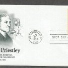 Honoring Joseph Priestley, First to Isolate Oxygen, Chemist, PCS First Issue USA!